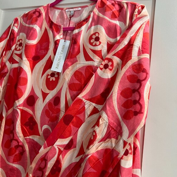 Frances Valentine Olive Holiday Floral-Print Caftan - Picture 4 of 8